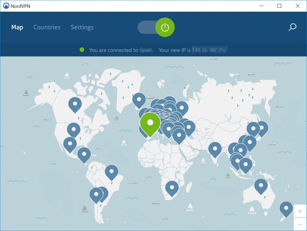 NordVPN mapa serwerów na świecie