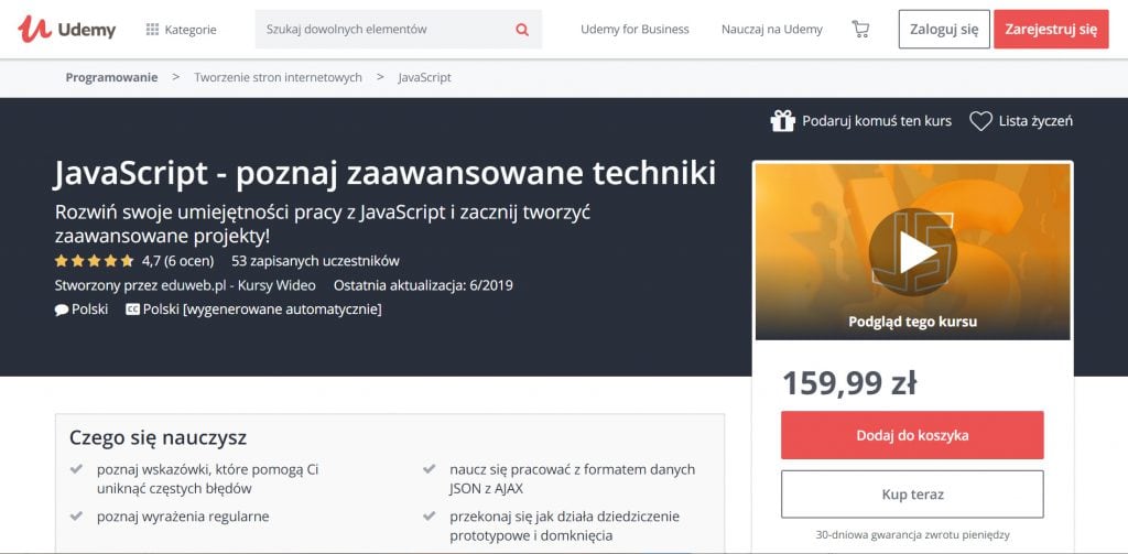 Udemy JavaScript zaawansowane-techniki